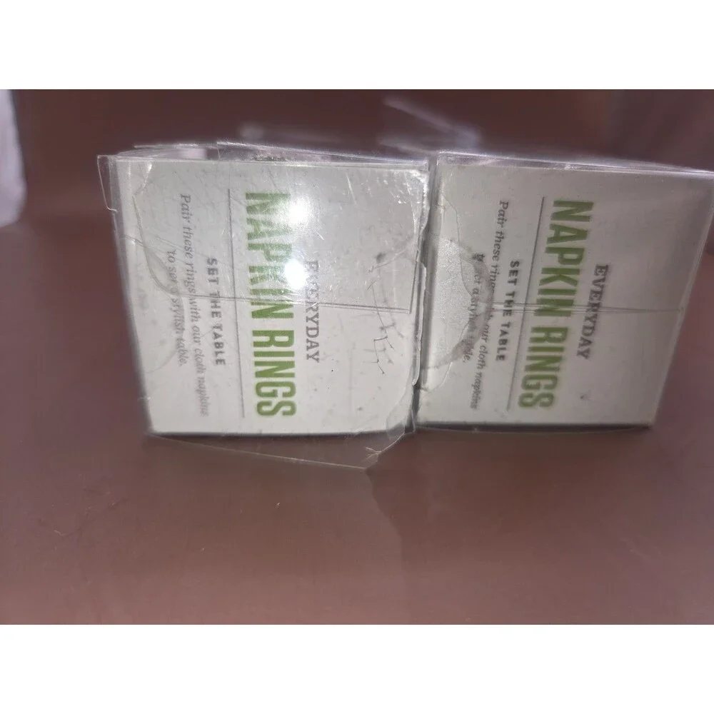 Martha Stewart Food Network Napkin Rings Silver Tone Lot Of 8
